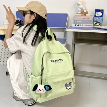 Новый детский японский рюкзак Sanrio Kuromi, свежий школьный ранец для студентов, большой емкости, универсальный школьный ранец в подарок
